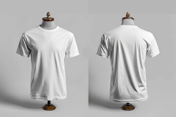 Canvas Print - mockup t-shirt white front and back 