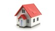 Detailed 3D Icon of Red-Roofed House Representing Residential Real Estate and Home Ownership