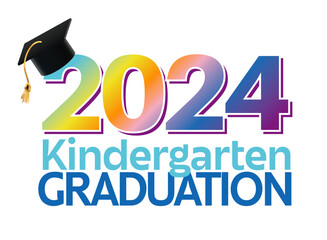 Wall Mural - Graduation Graphics in Bright Colors for Kindergarten, preschool, or Elementary School Graduation