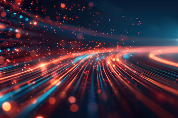 Poster - Abstract background with lights. A slide background for showcasing digital and creative content. Background image. Created with Generative AI technology.
