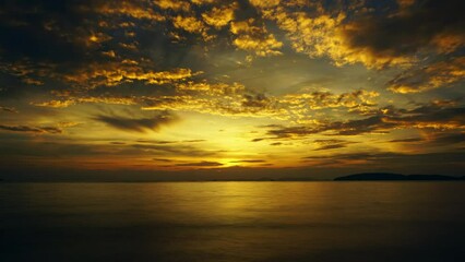 Wall Mural - beautiful landscape with tropical sea sunset on the beach, timelapse 4k