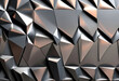 Metallischer geometrisch strukturierter Hintergrund aus bearbeiteten aneinandergereihten Metallteilen