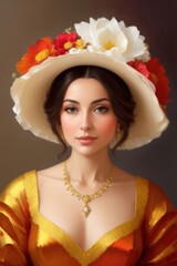 Poster - Oil painting of a beautiful woman