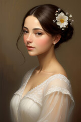 Poster - Oil painting of a beautiful noble and luxurious woman