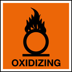 Wall Mural - Hazardous Substances Identification Storage Area Marking Label Warning Symbol Oxidizing