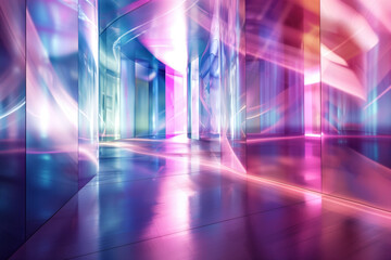 Poster - Abstract background with reflections and caustics. Hi-tech. Futuristic background image. Created with Generative AI technology.