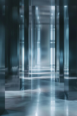 Poster - Abstract background with reflections and caustics. Hi-tech. Futuristic background image. Created with Generative AI technology.