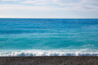 Stunning aquamarine water of Mediterranean sea in Nice, French riviera, France. 