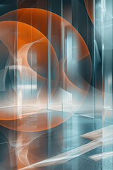 Poster - Abstract background with reflections and caustics. Hi-tech. Futuristic background image. Created with Generative AI technology.