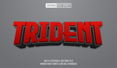 Aufkleber - Editable 3d text style effect - Trident text effect Template