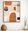 Geometric art print in minimalist interior