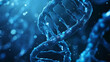 structure of a DNA molecule on a blue dark background, medicine technology background