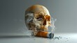 Skull and Cigarette Symbolizing Deadly Consequences of Smoking Addiction Generative ai