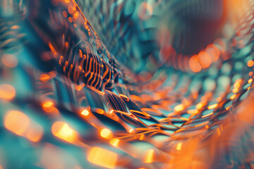 Poster - Abstract background with reflections and caustics. Hi-tech. Futuristic background image. Created with Generative AI technology.