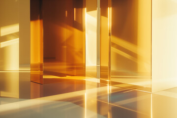 Poster - Abstract background with reflections and caustics. Hi-tech. Futuristic background image. Created with Generative AI technology.