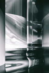 Poster - Abstract background with reflections and caustics. Hi-tech. Futuristic background image. Created with Generative AI technology.