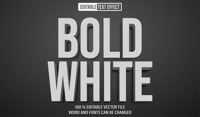 Aufkleber - Editable 3d text style effect - Bold White text effect Template
