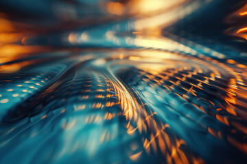 Poster - Abstract background with reflections and caustics. Hi-tech. Futuristic background image. Created with Generative AI technology.