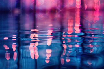 Poster - Abstract background with reflections and caustics. Hi-tech. Futuristic background image. Created with Generative AI technology.