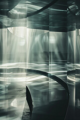 Poster - Abstract background with reflections and caustics. Hi-tech. Futuristic background image. Created with Generative AI technology.