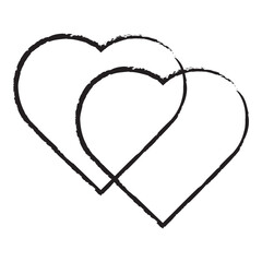 Wall Mural - Heart contour vector. Black hand drawn love icon isolated. Paint brush stroke heart icon. eps10