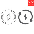 Renewable energy line and glyph icon, ecology and technology, alternative energy vector icon, vector graphics, editable stroke outline sign, eps 10.