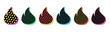 Isolated retro black fire icon set, vector stickers. Hot content, flame shape, top, super popular, burning hit, blaze. Textured 3d fire set, retro design elements for ads, party and pop culture
