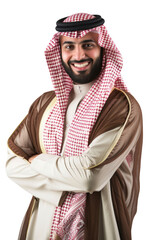 Wall Mural - Arab man in transparent background