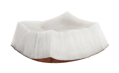 Wall Mural - coconut slice isolated on transparent background.
