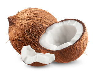 Wall Mural - coconuts isolated on transparent background.