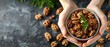 Walnut Wellness: A Nutritious Choice Explained. Concept Health Benefits, Nutritional Value, Delicious Recipes, Cooking Tips, Walnut Varieties