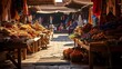Traditional market in the old city of Jerusalem, Israel. Panorama