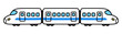 High speed bullet train cartoon doodle
