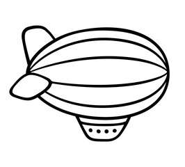 Sticker - Simple black and white airship drawing