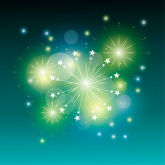 Wall Mural - Realistic sparkling star collection