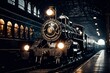 Eine alte Dampflokomotive im Bahnhof - Ki generierte Illustration