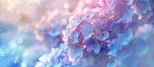 Soft Colored Hydrangea In A Sweet Blurred Style Perfect For Backgrounds.