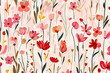cozy spring flowers meadow warm mood background