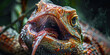Reptile Mouth Rot: The Oral Lesions and Difficulty Eating - Imagine a reptile with highlighted mouth showing bacterial infection, experiencing oral lesions and difficulty eating