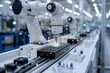 Modern electronic equipment factory, producing and maintenance, AI generated