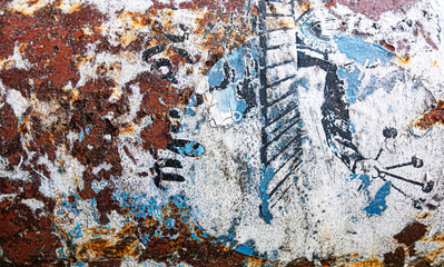 Wall Mural - Concrete wall with peeling paint texture