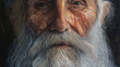 A painting of an old man with a beard and a beard