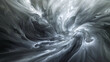 A dynamic abstract scene, capturing the essence of a storm with swirling grays and sudden flashes of white, representing nature's unpredictable power