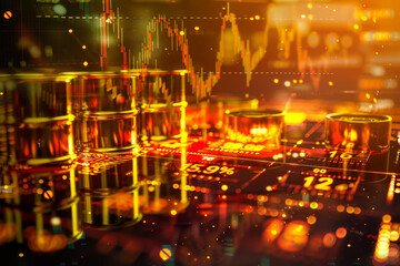 Poster - A close up of a computer screen with a lot of numbers and a few yellow objects
