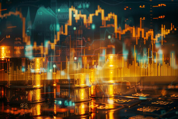 Poster - A close up of a computer screen with a lot of numbers and graphs