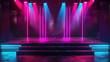 Neon Lighting And podium Stage