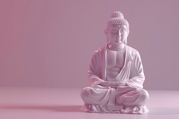 Wall Mural - Minimalist Buddha statue in art toy design.