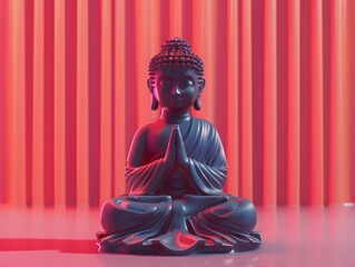 Wall Mural - Minimalist Buddha statue in art toy design.