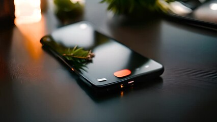 Poster - Close Up of Cell Phone on Table Generative AI