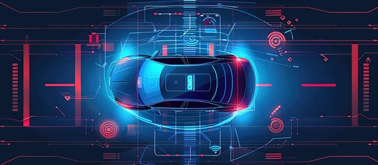 Poster - Smart car Concept of autonomous Self-Driving car system for safety drive long distance.